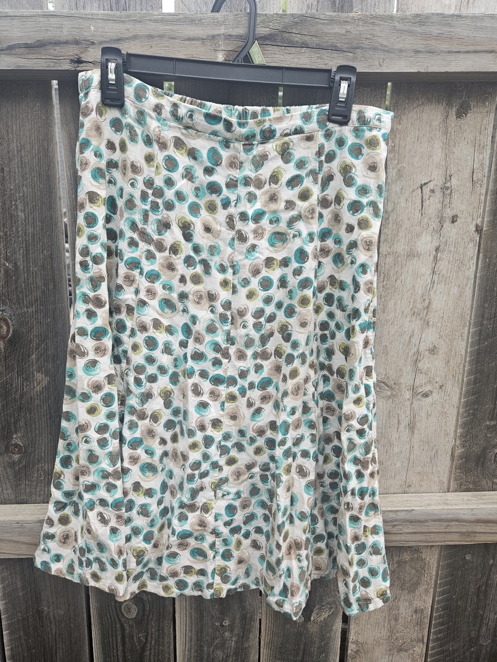 Christopher And Banks Size 6 Petite Linen Midi Skirt Boho Loose Flared Colorful
